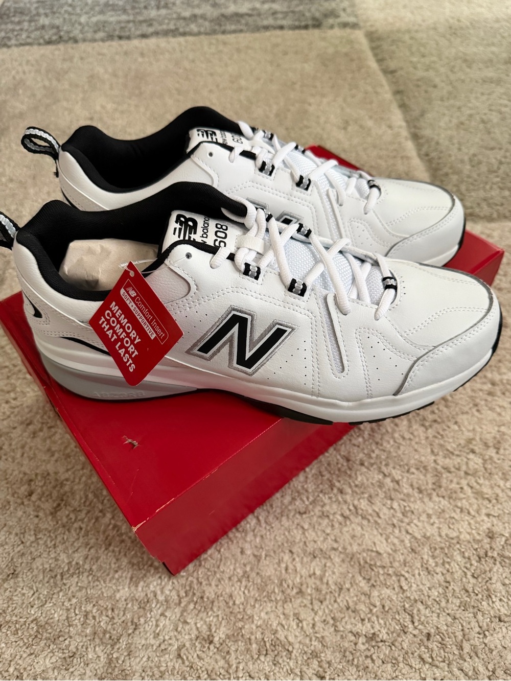 NWT New Balance 608v5 Men’s Training Shoes White/Black Size 13